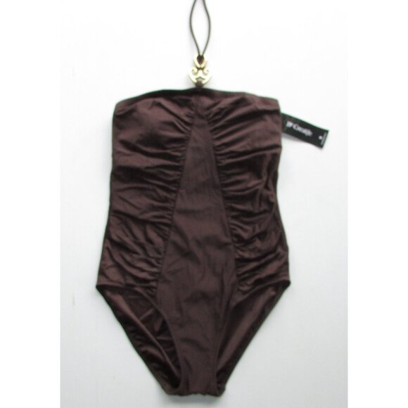 Be Creative Brown 1 Piece Swimsuit - Sz 8 - NEW - Picture 4 of 9